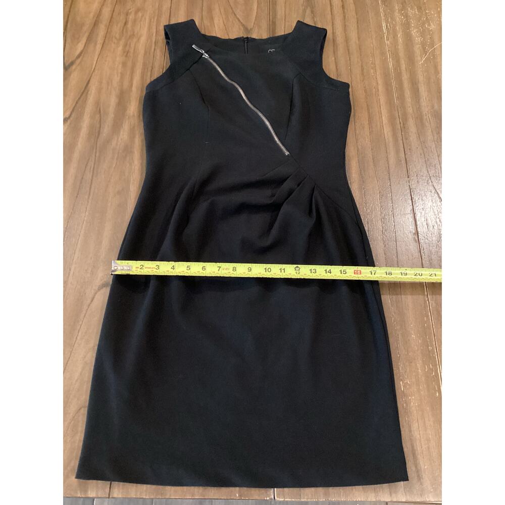 CENIA Zipper detail Sleeveless Sheath Knee Length classic little black Dress 6 - Picture 7 of 9